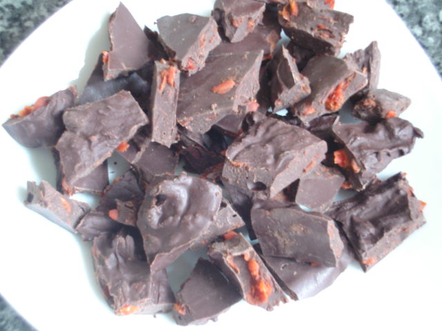 Chunky wild rosehip chocolates on a foraging course