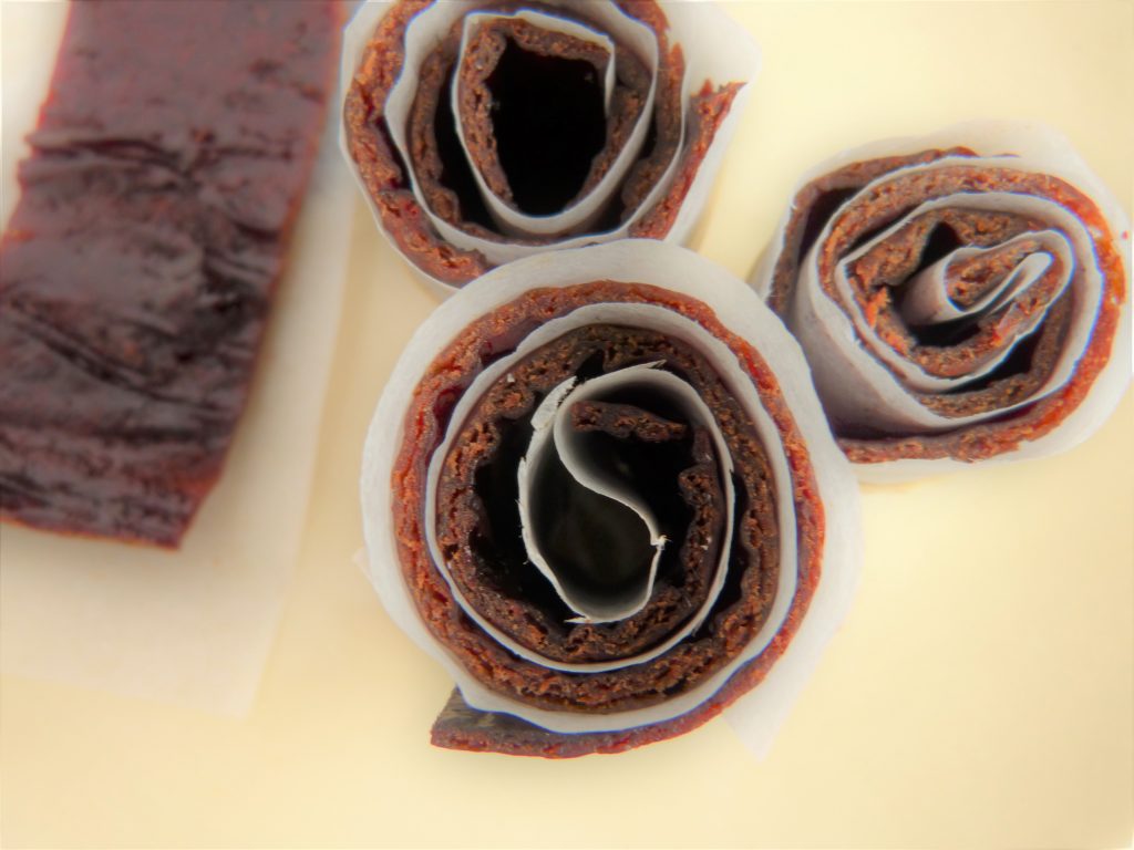 Hawthorn Fruit Leather, cut and wrapped