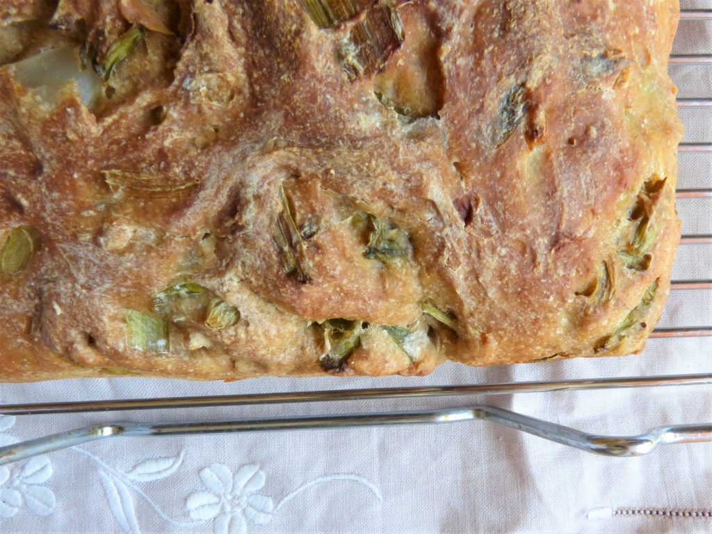 Freshly baked homemade wild garlic bread