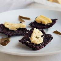 Paleo pure blackberry crackers with local Devonshire cheese