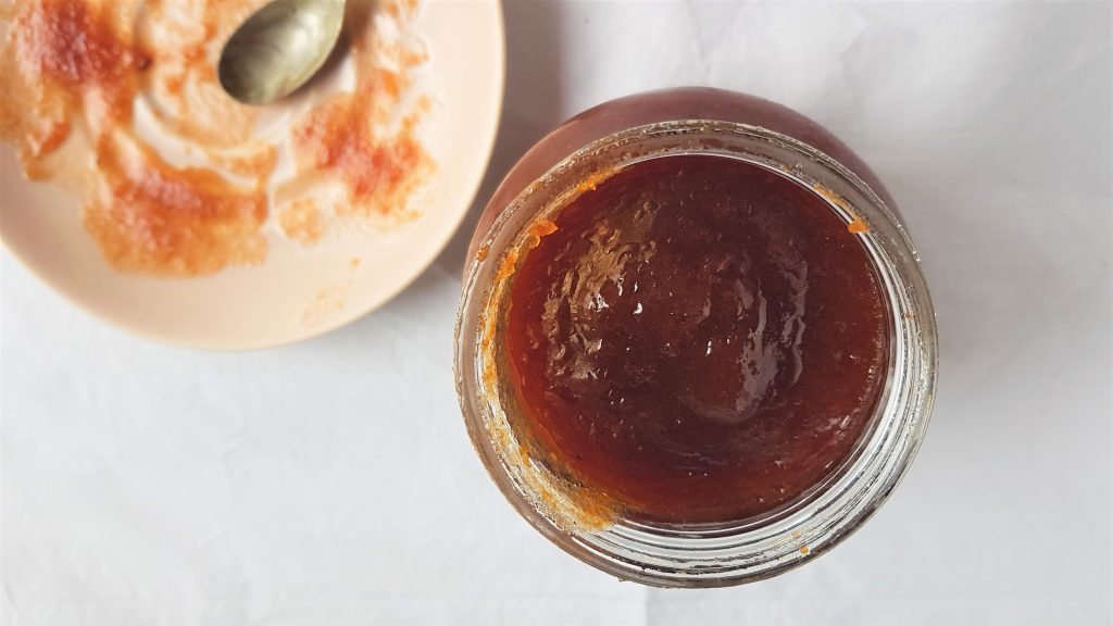 Jar of wild rowan berry marmalade