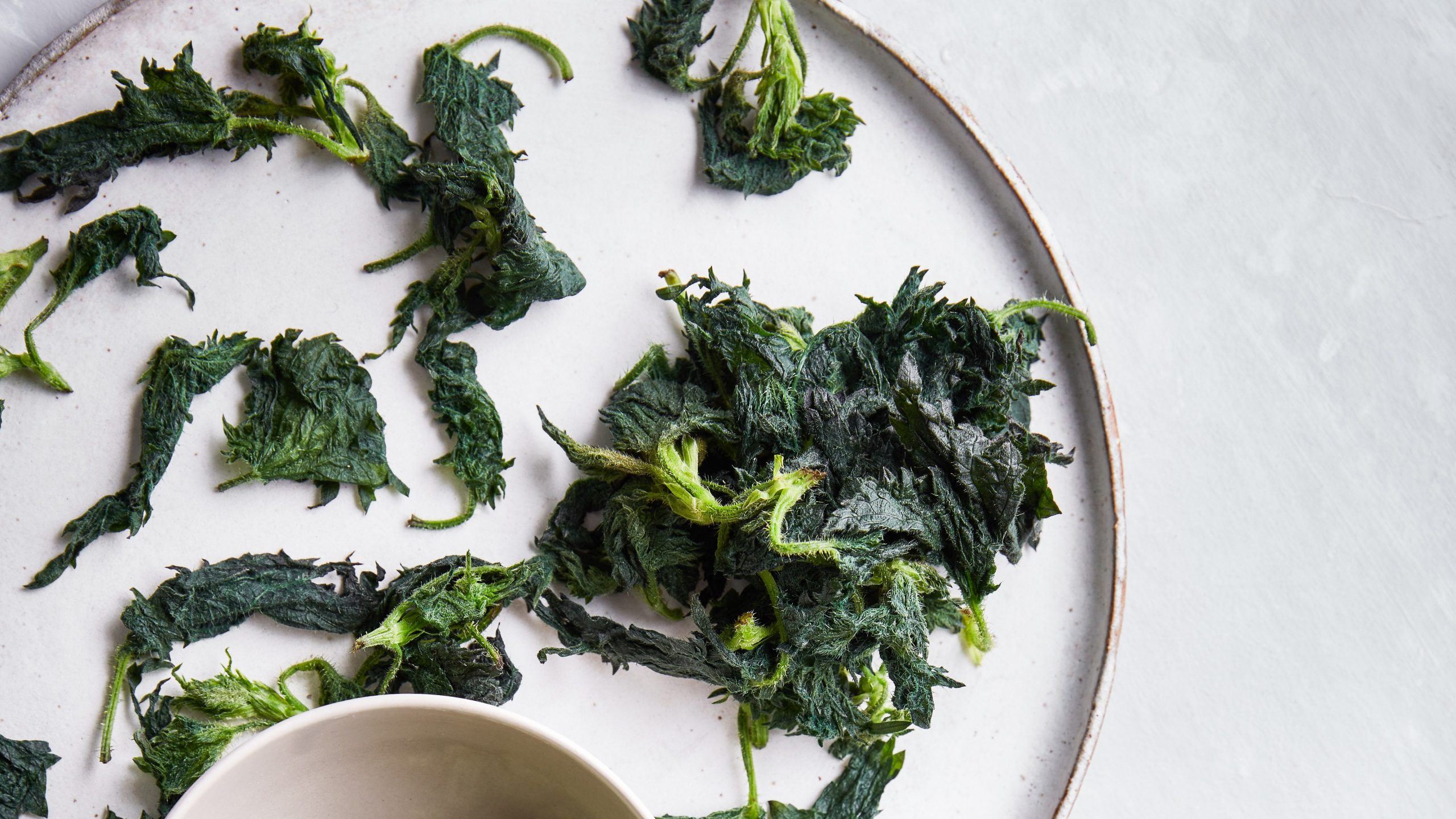 Making ice cream with stem ginger and stinging nettles